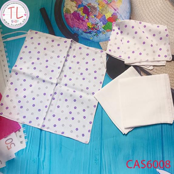 Khăn sữa cho bé - Set khăn sữa hoa tím nhỏ xinh - Đồ dùng cho bé