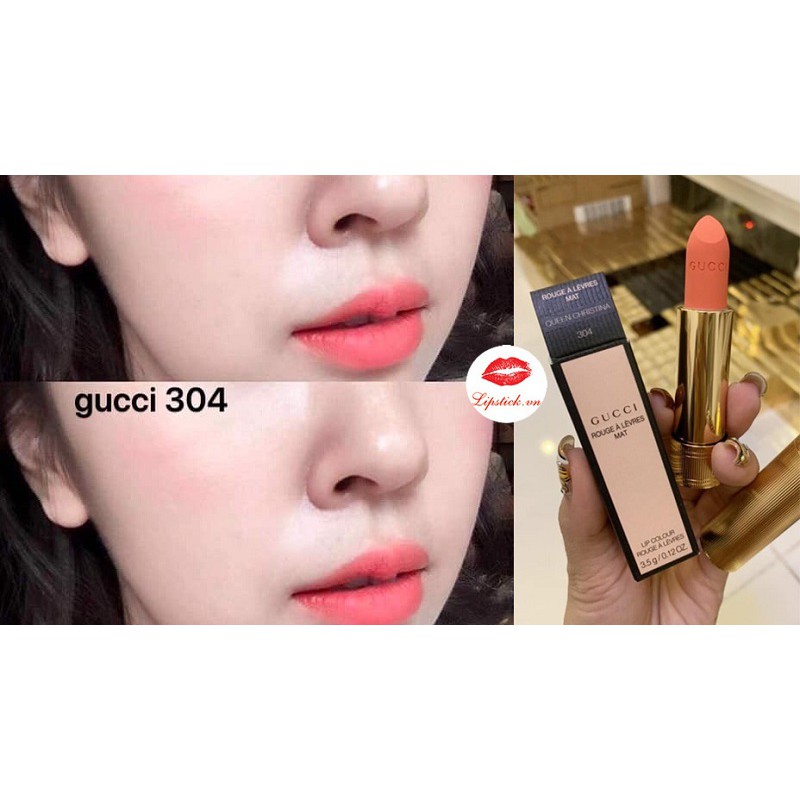 SON GUCCI 304 QUEEN CHRISTINA CHÍNH HÃNG - MÀU CAM SỮA ĐẸP XUẤT SĂC - 7997