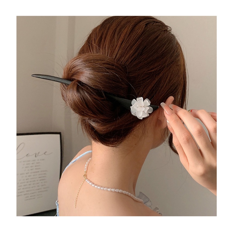 Trâm Cài Tóc Gỗ Hình Hoa Phong Cách Vintage Thời Trang Cho Nữ