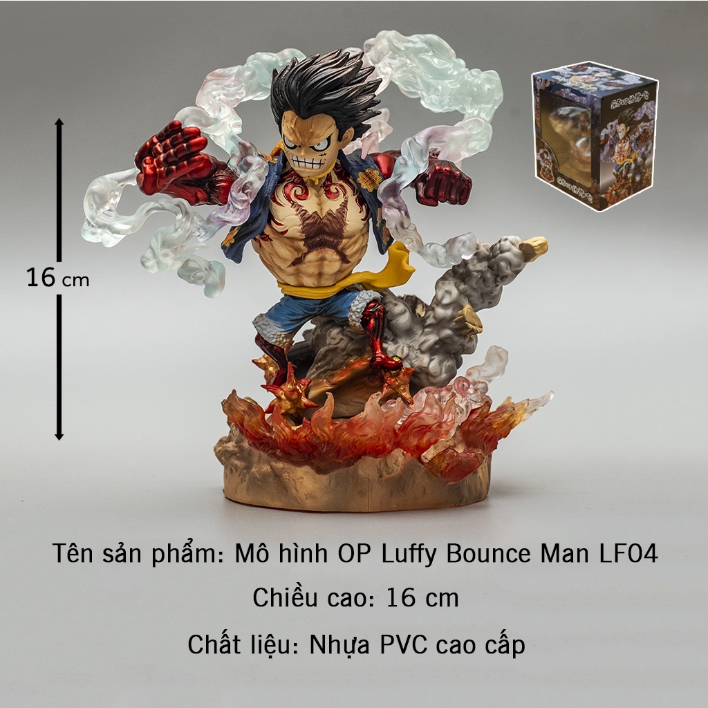 Mô hình One Piece Luffy Gear 4 Bounce Man LF04 cao 16cm mô hình One Piece Figure Luffy băng Mũ Rơm Haki Shop