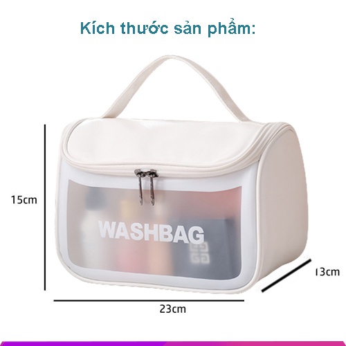 Túi đụng mỹ phẩm đồ trang điểm chống thấm nước Washbag trong suốt có sức chứa lớn tiện dụng