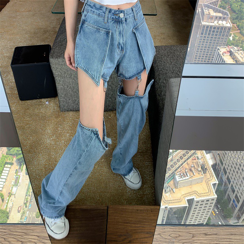 Quần jeans ulzzang sexy phá cách ROSES LISA BLACKPINK 2021 KÈM 3 ẢNH THẬT CUÔI