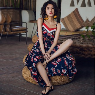Váy maxi 2 dây hoa nhí thời thượng