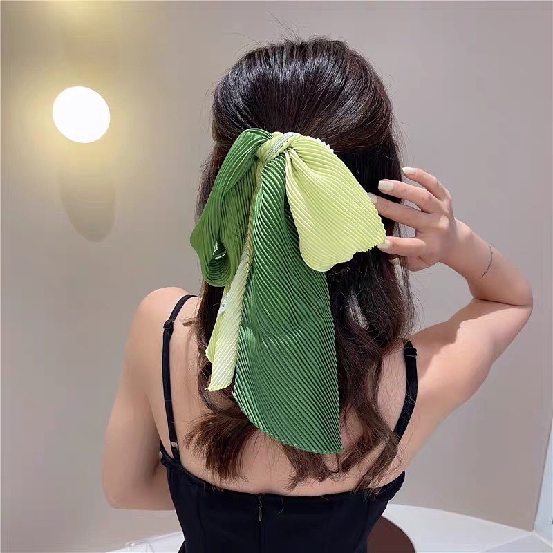 Khăn lụa màu omber đa năng thắt cổ áo sơ mi size 10x130cm