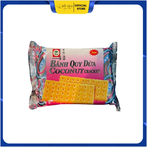 Bánh quy dừa COCONUT CRACKER giấy bạc - Bánh quy dừa loại vuông - Gói 168g
