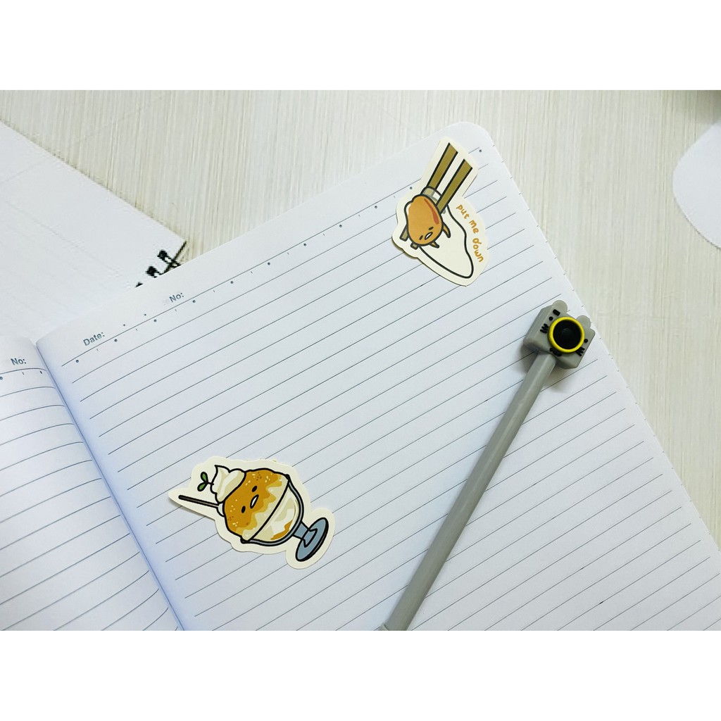 Sticker trứng lười - gudetama dán trang trí laptop, máy tính bỏ túi, vali, điện thoại, đàn ghita.