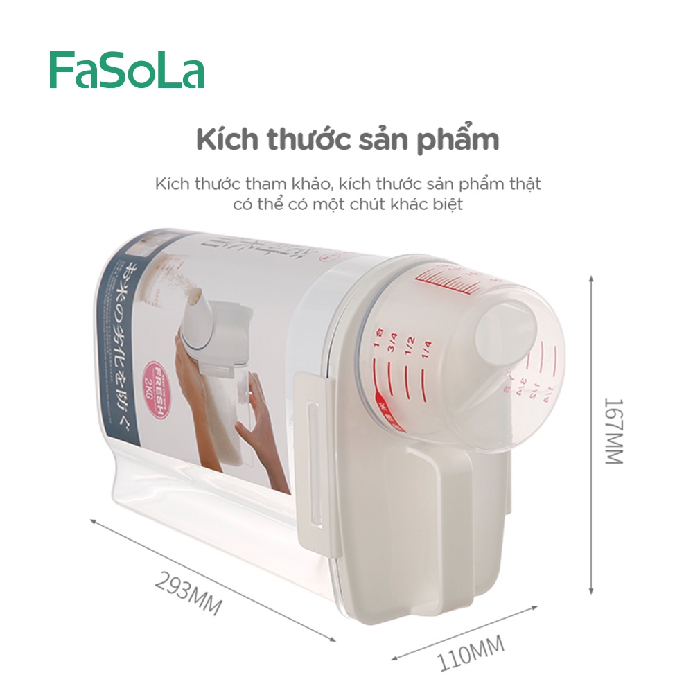 Hộp đựng ngũ cốc, gạo, hạt chống ẩm 2kg FASOLA FSLRY-178