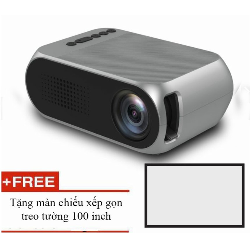 Máy chiếu phim mini YG320 màn ảnh rộng 200inch + màn chiếu 100inch