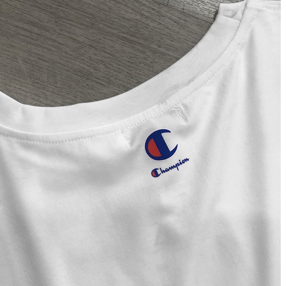 Áo phông nam nữ champion cotton 2 màu đen trắng DT079