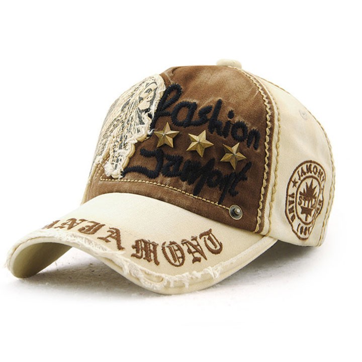 NÓN KẾT JEANS RÁCH HÀNG NHẬP MŨ LƯỠI TRAI ÔNG ĐỊA JAMONT ĐINH TÁN NGÔI SAO