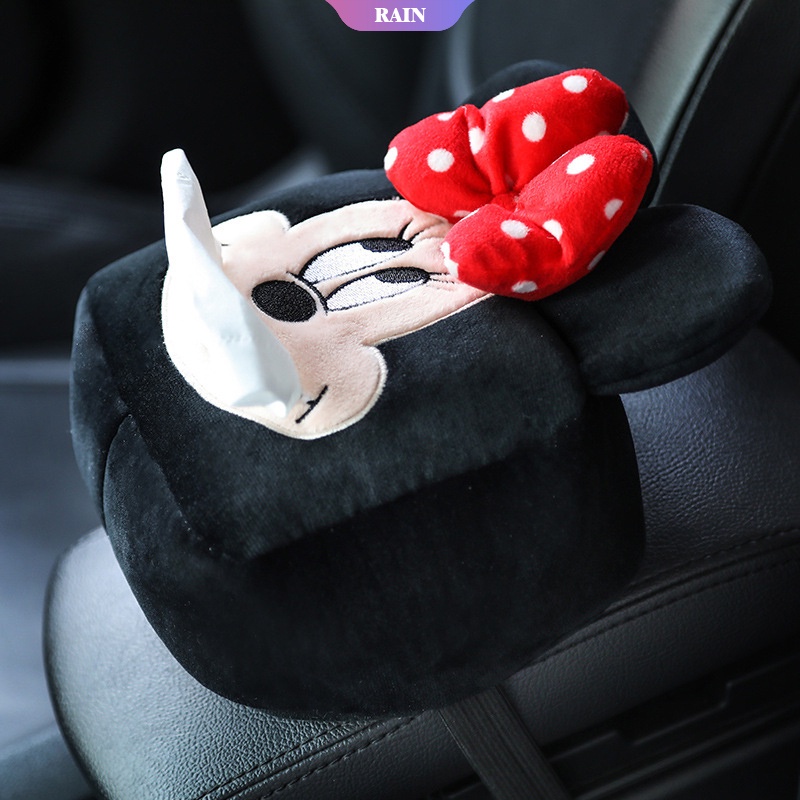Hộp Đựng Khăn Giấy Hình Chú Heo/Chuột Mickey Minnie Đáng Yêu 16×11×6cm Trang Trí Nội Thất Xe Hơi