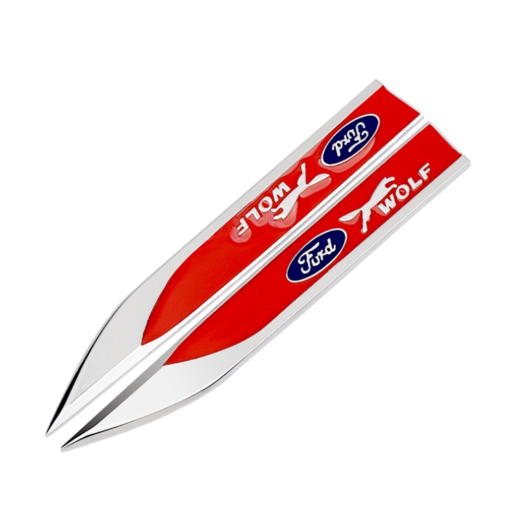 FENDER Bộ 2 Miếng Dán Trang Trí Tấm Chắn Bùn Bằng Kim Loại Họa Tiết 3D Cho Ka Focus Fiesta Ranger T6/T7/T8 Fusion Everest Ecosport