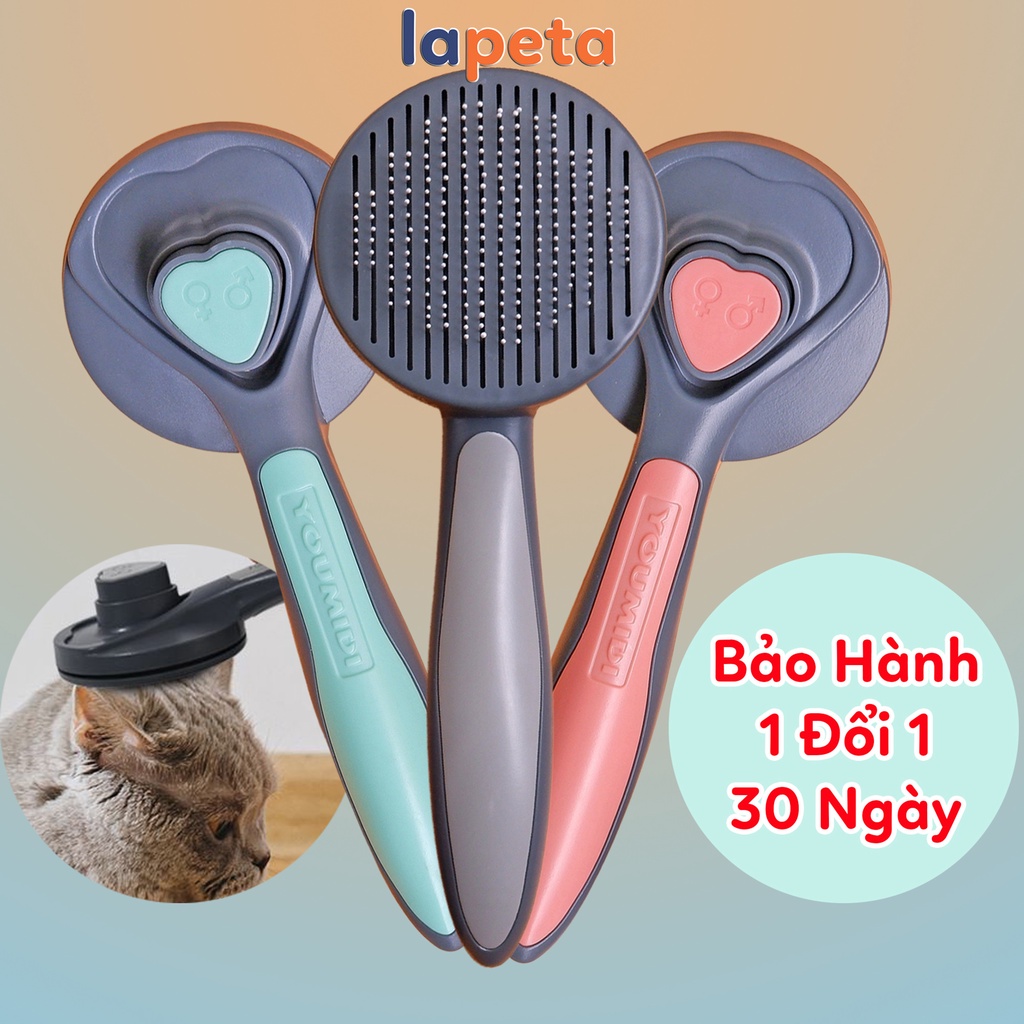 Lược chải lông mèo có nút bấm lược chải lông chó poodle phốc sóc cho thú cưng