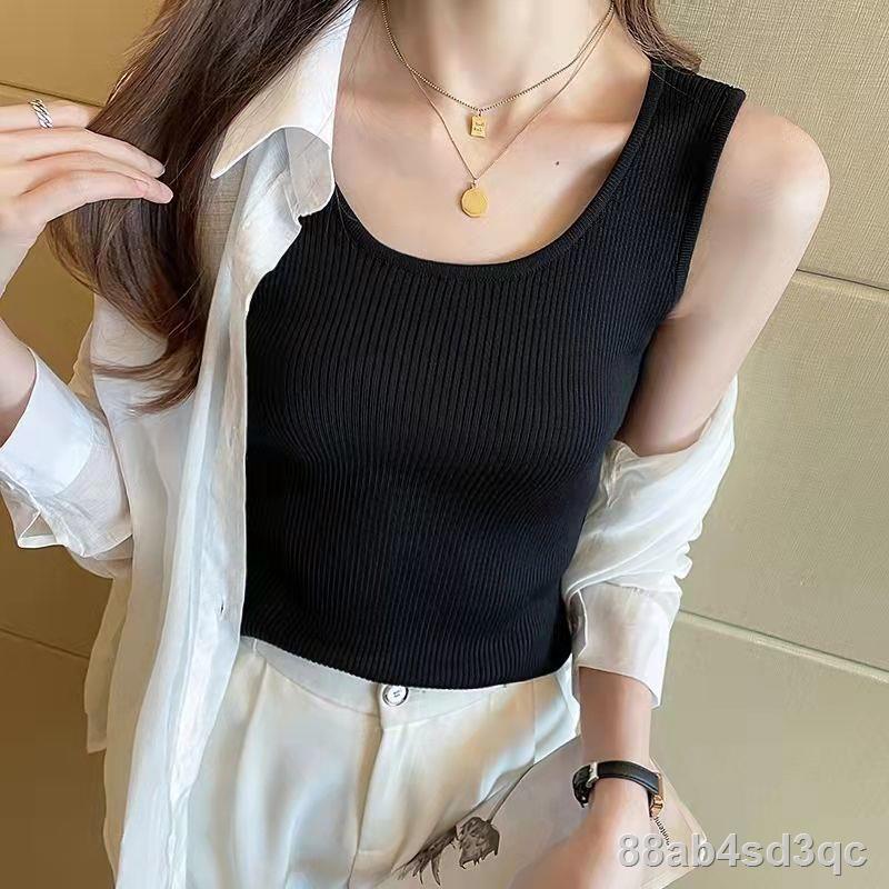 cỡ lớn băng lụa áo yếm của phụ nữ mùa hè bên ngoài mặc bên trong áo sơ mi mỏng dưới đáy không tay áo m