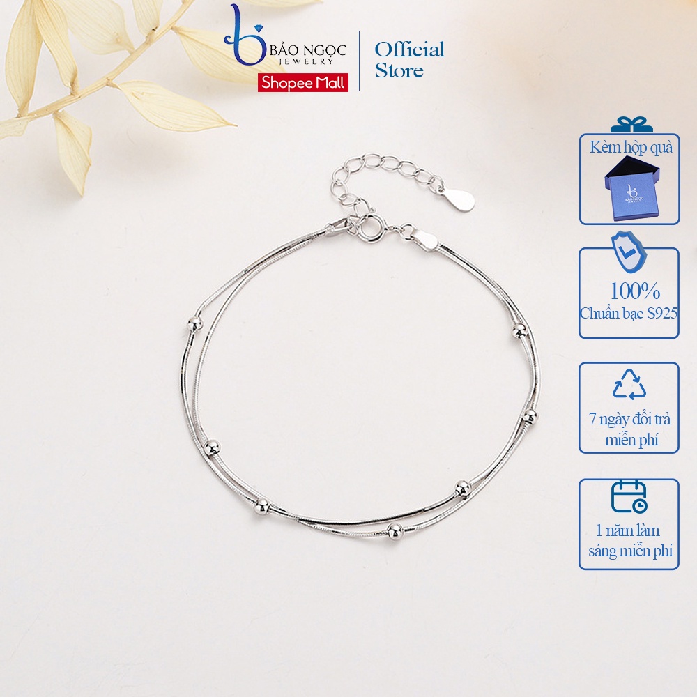 Lắc tay hạt bi nhỏ cho nữ thiết kế thanh mảnh đơn giản L1593 - Bảo Ngọc Jewelry