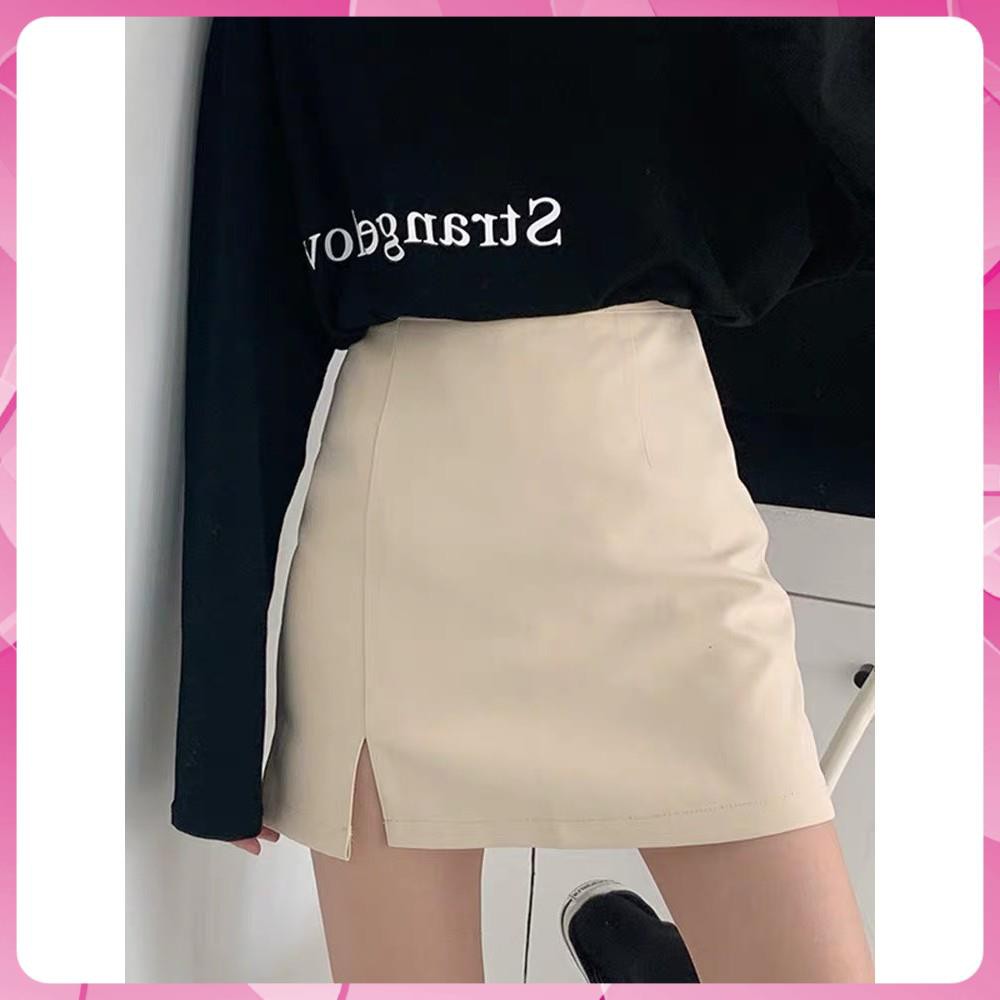 Chân Váy Chữ A Xẻ Ngắn Kèm Quần Trong. Chân Váy Công Sở Lưng Cao Xẻ Tà Màu Trơn Dễ Phối Đồ Trẻ Trung Thanh Lịch | BigBuy360 - bigbuy360.vn