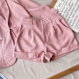 SET VEST HỒNG + QUẦN SHORT