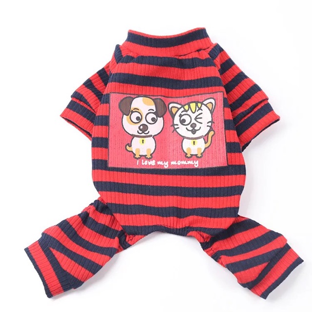 Quần áo 4 chân pijama cho chó mèo chất cực đẹp có ảnh thật