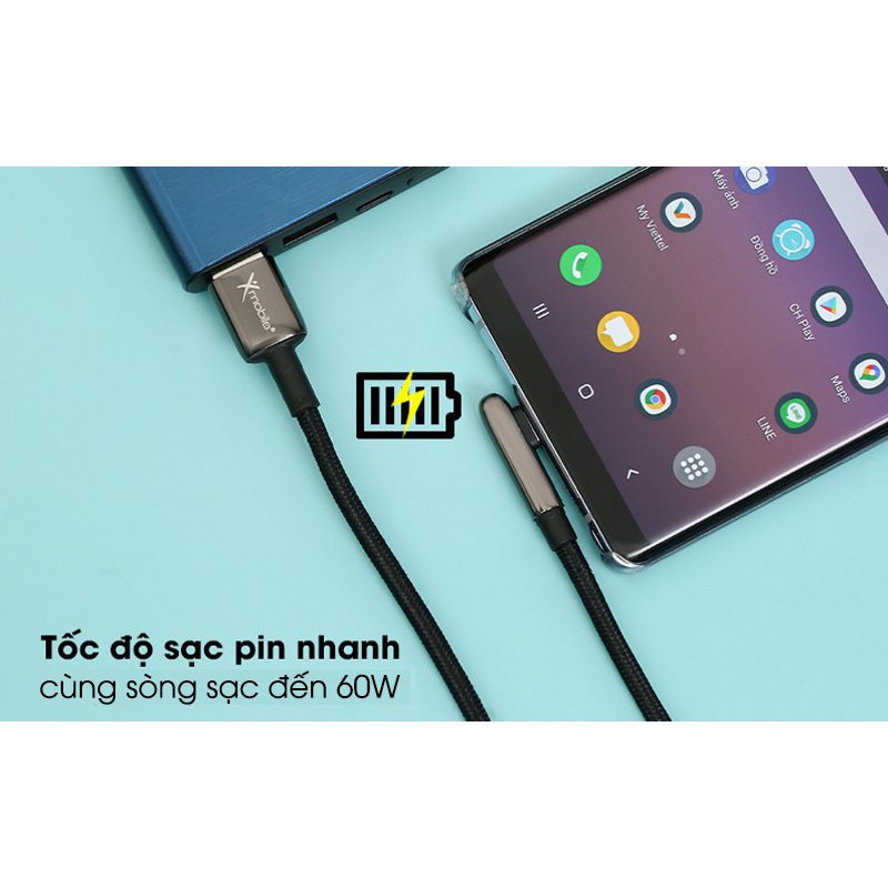 Cáp Type C 2m Xmobile FD-L01 Đen