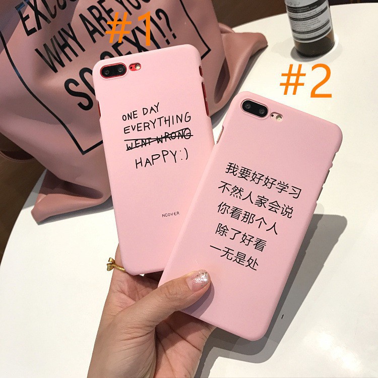 Ốp lưng điện thoại nhựa cứng iPhone5 5s 6 6s 7 8 6plus 8plus Case Plushồng có chữ | BigBuy360 - bigbuy360.vn