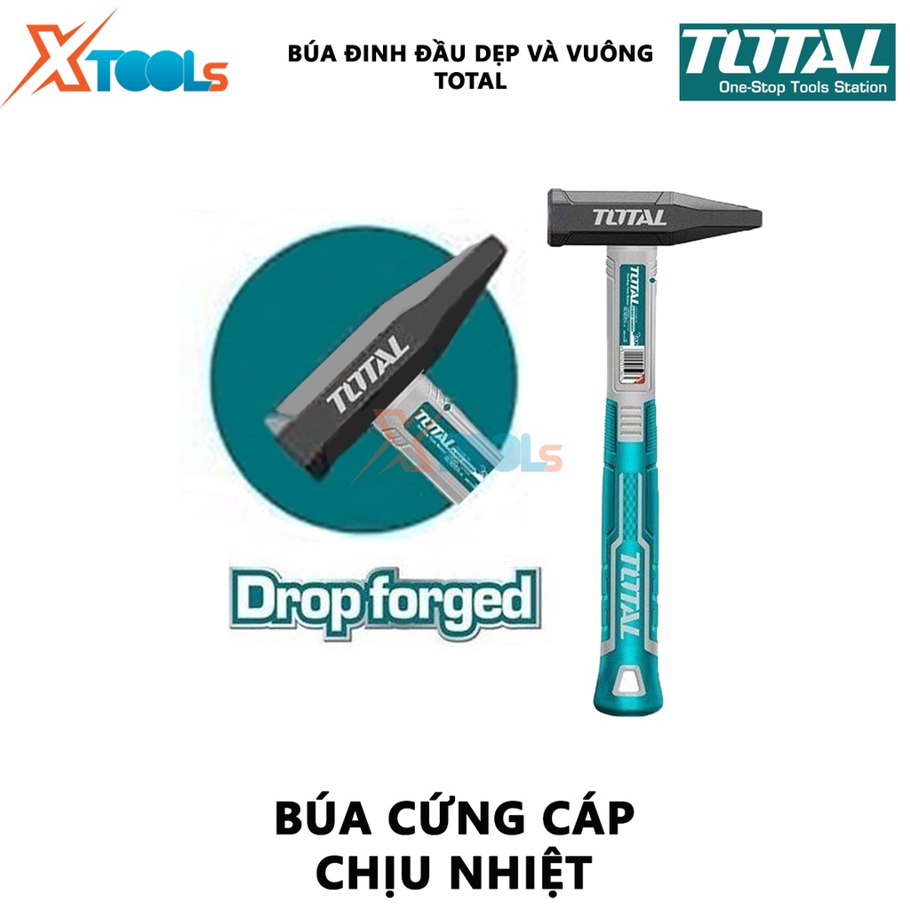 Búa đinh đầu dẹp và vuông TOTAL | búa đóng đinh trọng lượng 300 - 500g thép carbon 45#  [CHÍNH HÃNG] [XTOOLs]