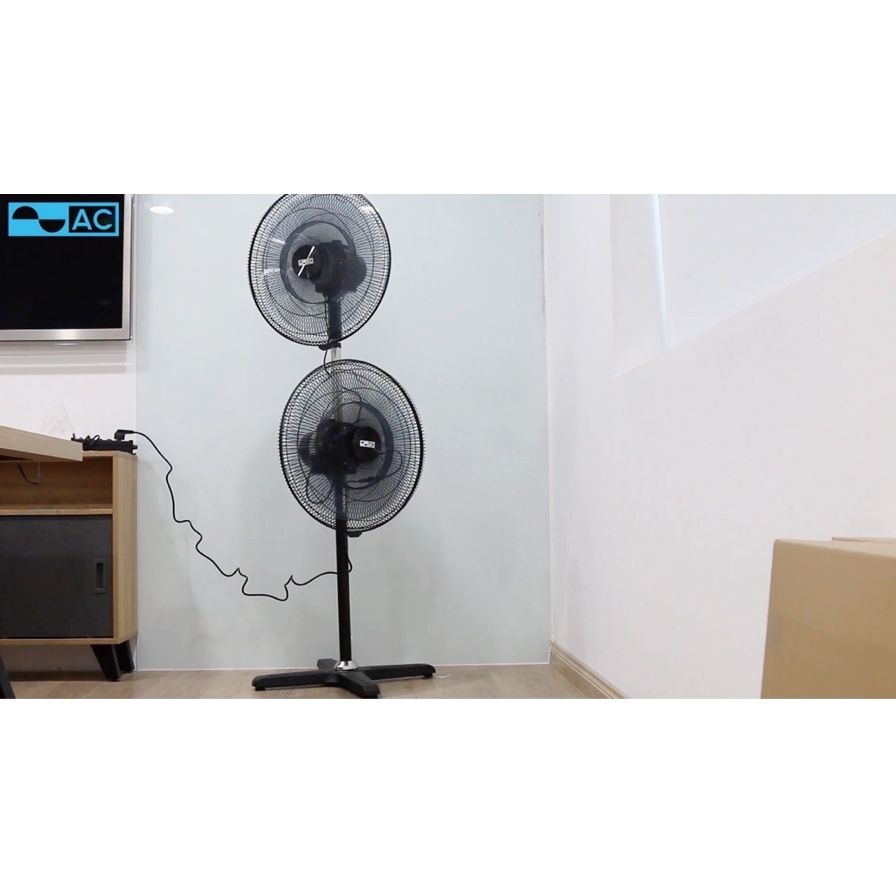 Quạt đứng công nghiệp 2 đầu AC AIS02D1818, màu đen , bảo hành 24 tháng