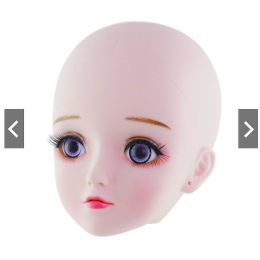 Đầu trơn búp bê công chúa 60cm mi cong da trắng