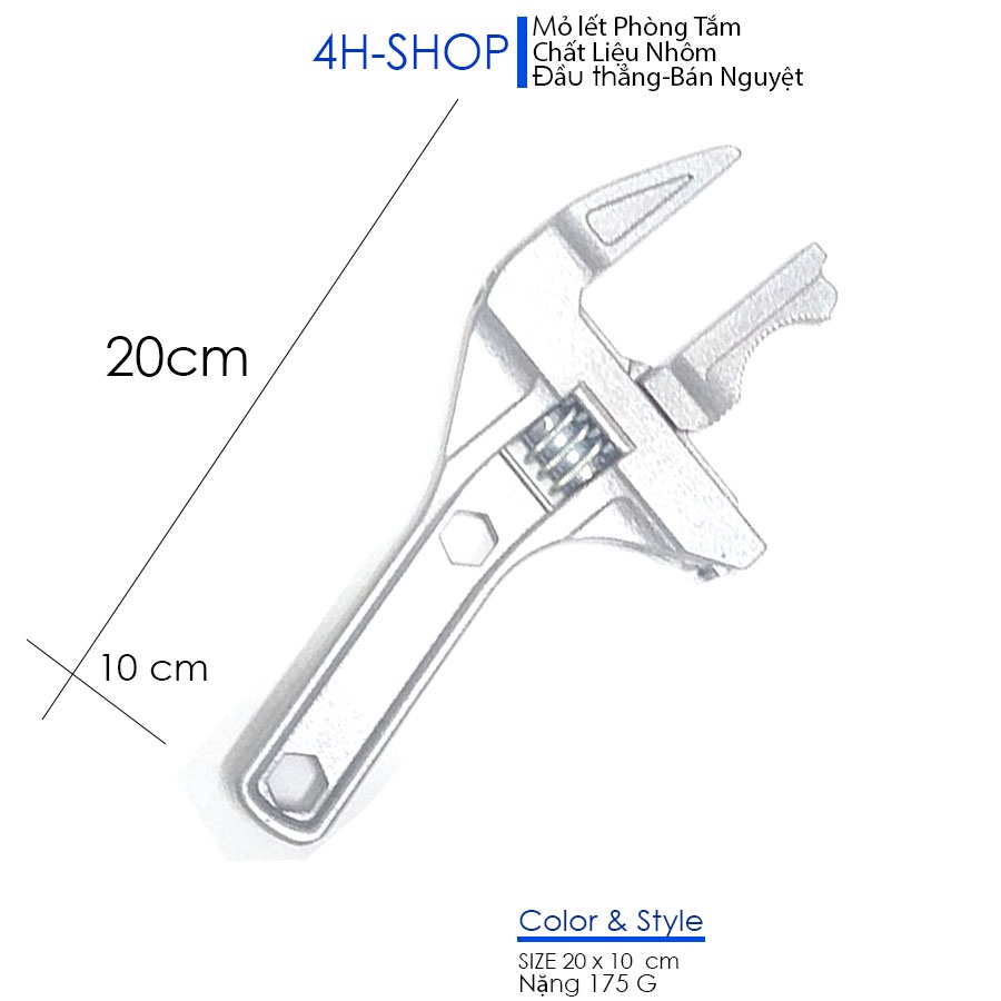 Mỏ lết phòng tắm, kim loại nhôm kích thước 10 x 20 cm, mở đến 68mm  món đồ thiết yếu trong mọi gia đình.