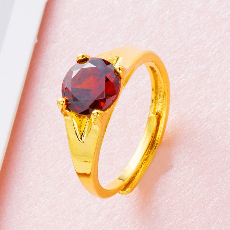 Nhẫn nữ đính đá đỏ ❤ Nhẫn nữ mạ vàng thiết kế cao cấp - VA008