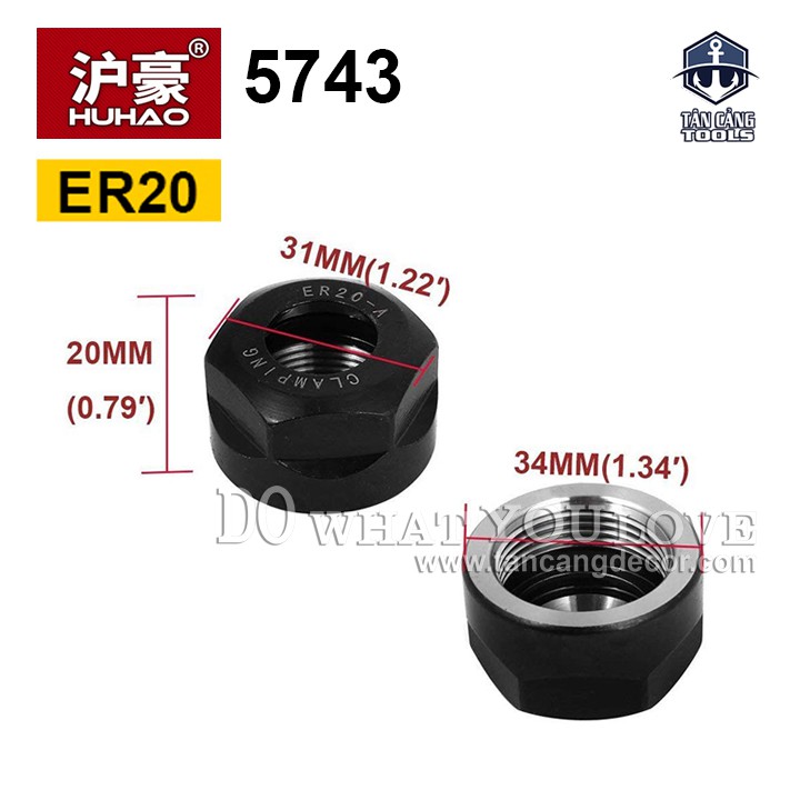 Đầu Kẹp Collet CNC Huhao 5743 ER20 - A