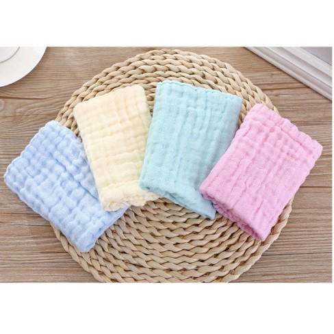 Set 5 khăn sữa rửa mặt xô nhăn cotton cao cấp cho bé