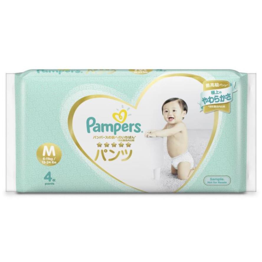 Mẫu dùng thử tã dán/quần Pampers Nhật Bản size NB/M 4 miếng _hanhtommiu