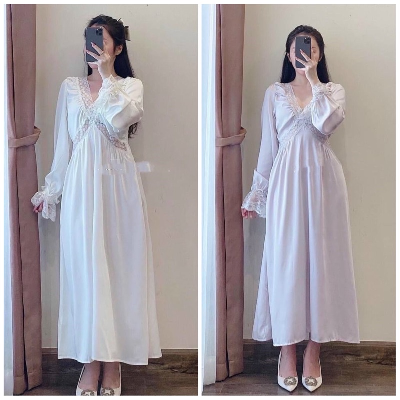 ĐẦM NGỦ TIỂU THƯ LỤA CAO CẤP REN CHÉO