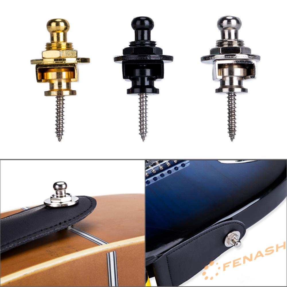 FE 2pcs Guitar Strap Locks Belt Buckle Buttons for Bass Folk Electric Guitar