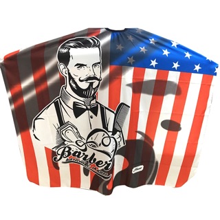 Áo Choàng Cắt Tóc Barber cờ mỹ cao cấp