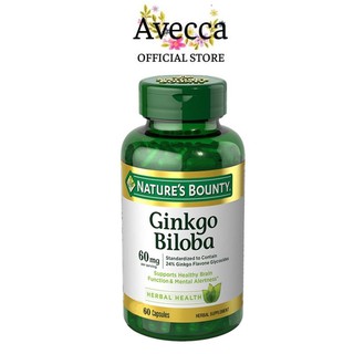 Viên Uống Giúp Tăng Cường Tuần Hoàn Não Nature's Bounty Ginkgo Biloba 60mg Hộp 60 Viên