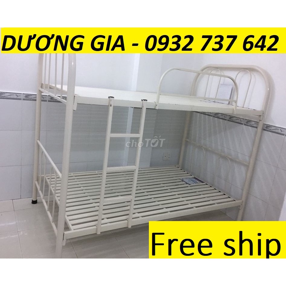 Giường sắt 2 tầng cho công nhân viên - giường tầngng số lượng lớn HCM