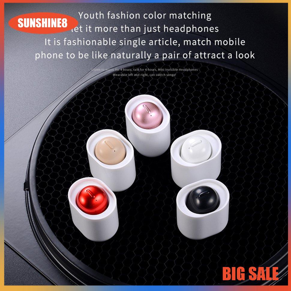 【SUN】X20 Ultra Mini Wireless Single Earphone Small Earphone With Charge Case