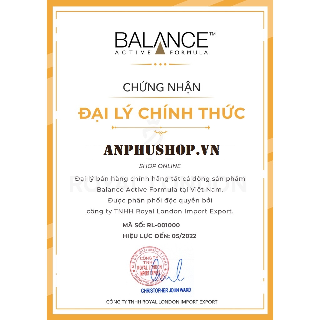 Serum trắng da, mờ thâm Balance Active Formula Vitamin C Brightening Serum Glow &amp; Radiance 30ml - Sản phẩm chính hãng