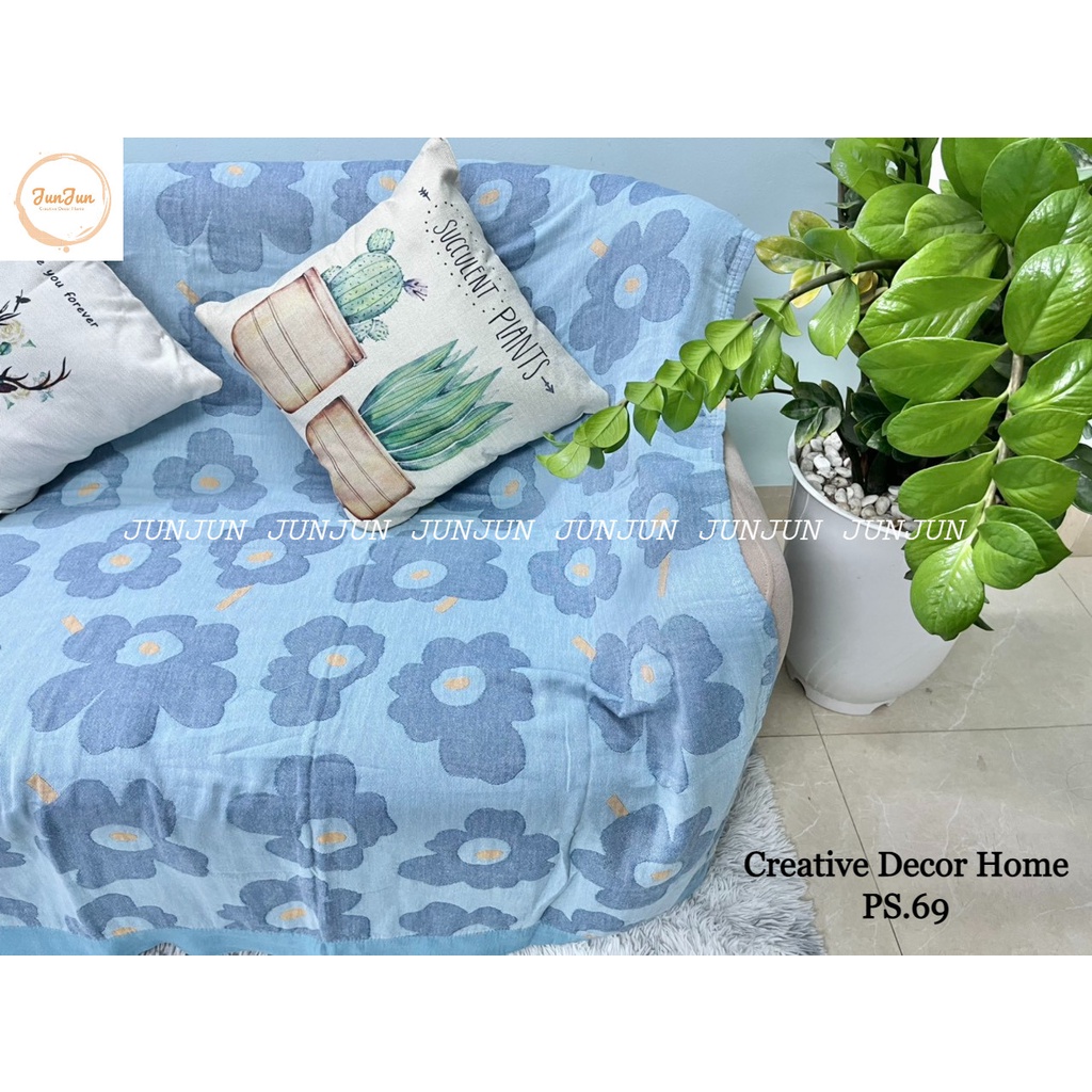 E15_Khăn Thảm Phủ Chăn Sofa Chất liệu Vải Xô Sợi Organic - Dòng phổ thông