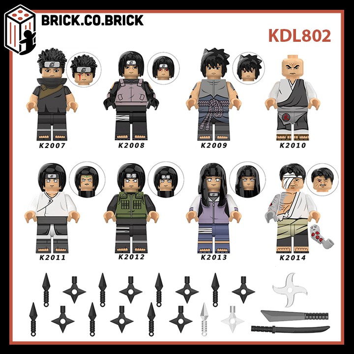 Uchita Shisu, Sasuke, Neji Đồ chơi lắp ráp minifigures và nonlego  Bộ lắp ráp nhân vật phim hoạt hình Anim Naruto KDL802