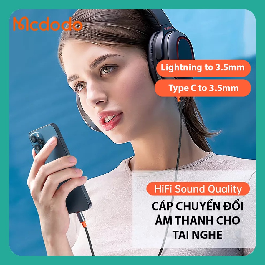 Lightning to 3.5mm. Cáp chuyển đổi âm thanh lightning to 3.5mm