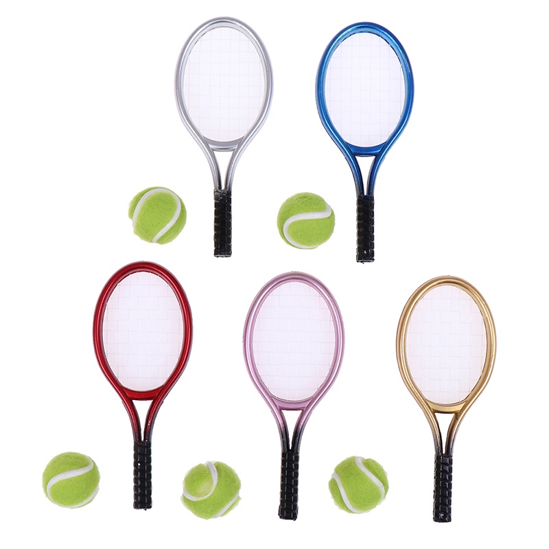 Bộ 2 Vợt Tennis + Bóng 1: 6 1: 12 Dành Cho Búp Bê