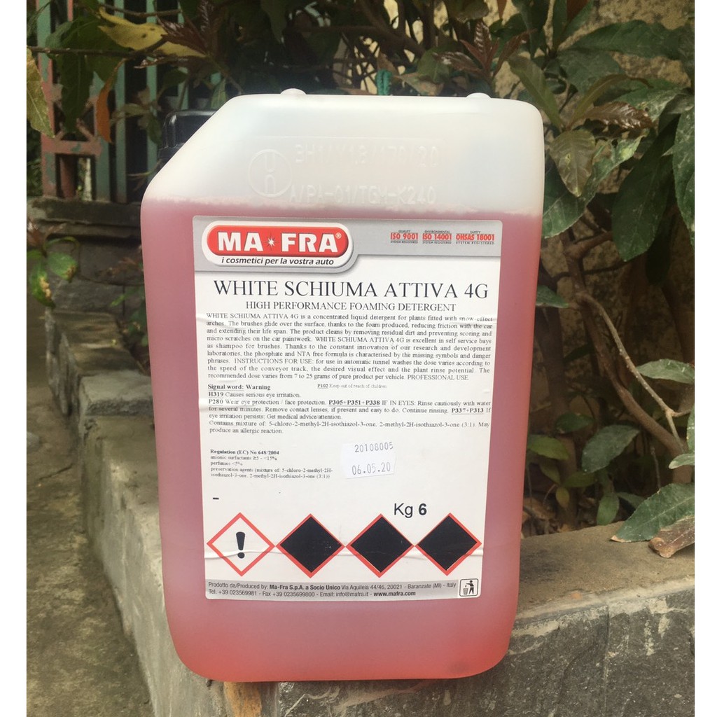 Mafra - Dung dịch rửa xe có chạm White Schiuma Attiva 6L