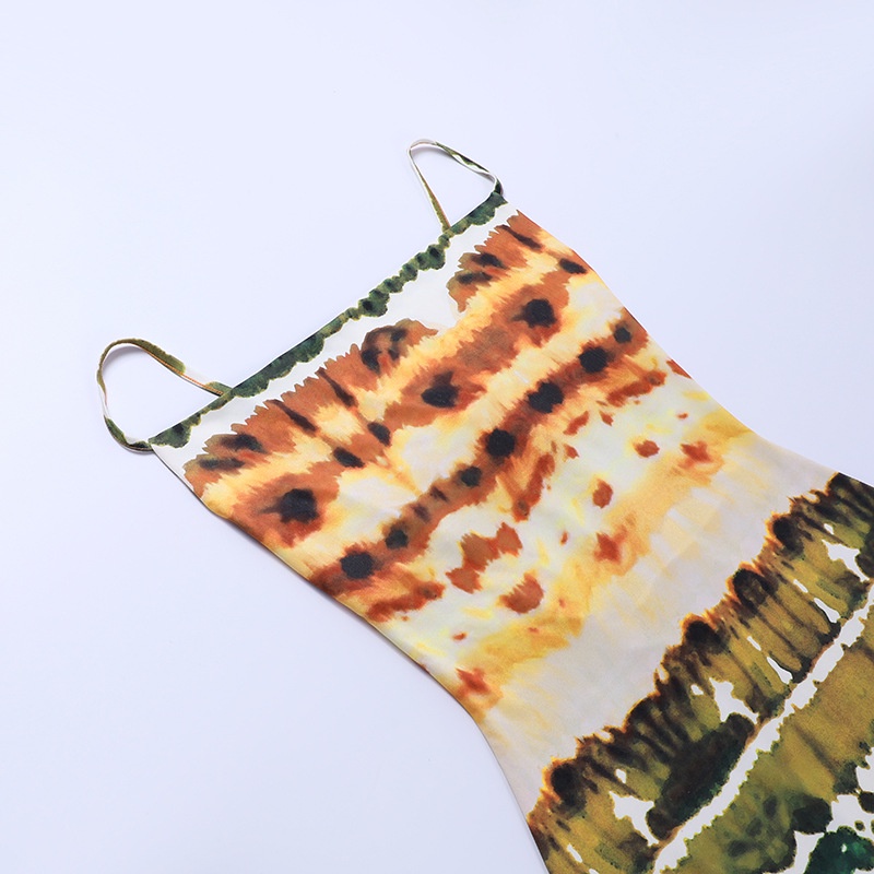 Đầm Sát Nách Nhuộm Màu Hở Lưng Thời Trang Cho Nữ