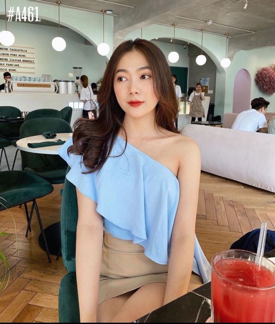 Áo lệch vai bèo ( blue top) kèm ảnh thật | BigBuy360 - bigbuy360.vn