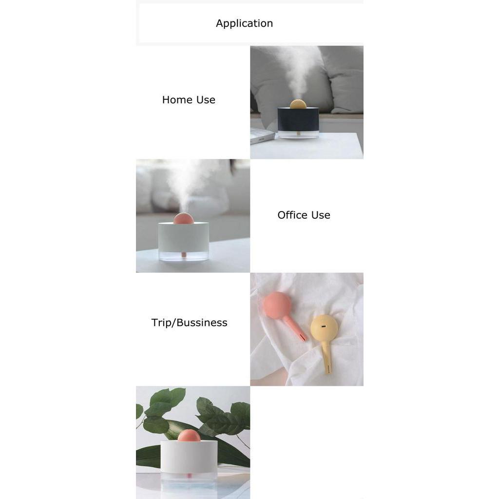 Máy Phun Sương Làm Ẩm Không Khí 500ml Sạc USB Chống Khô Không Gây Tiếng Ồn