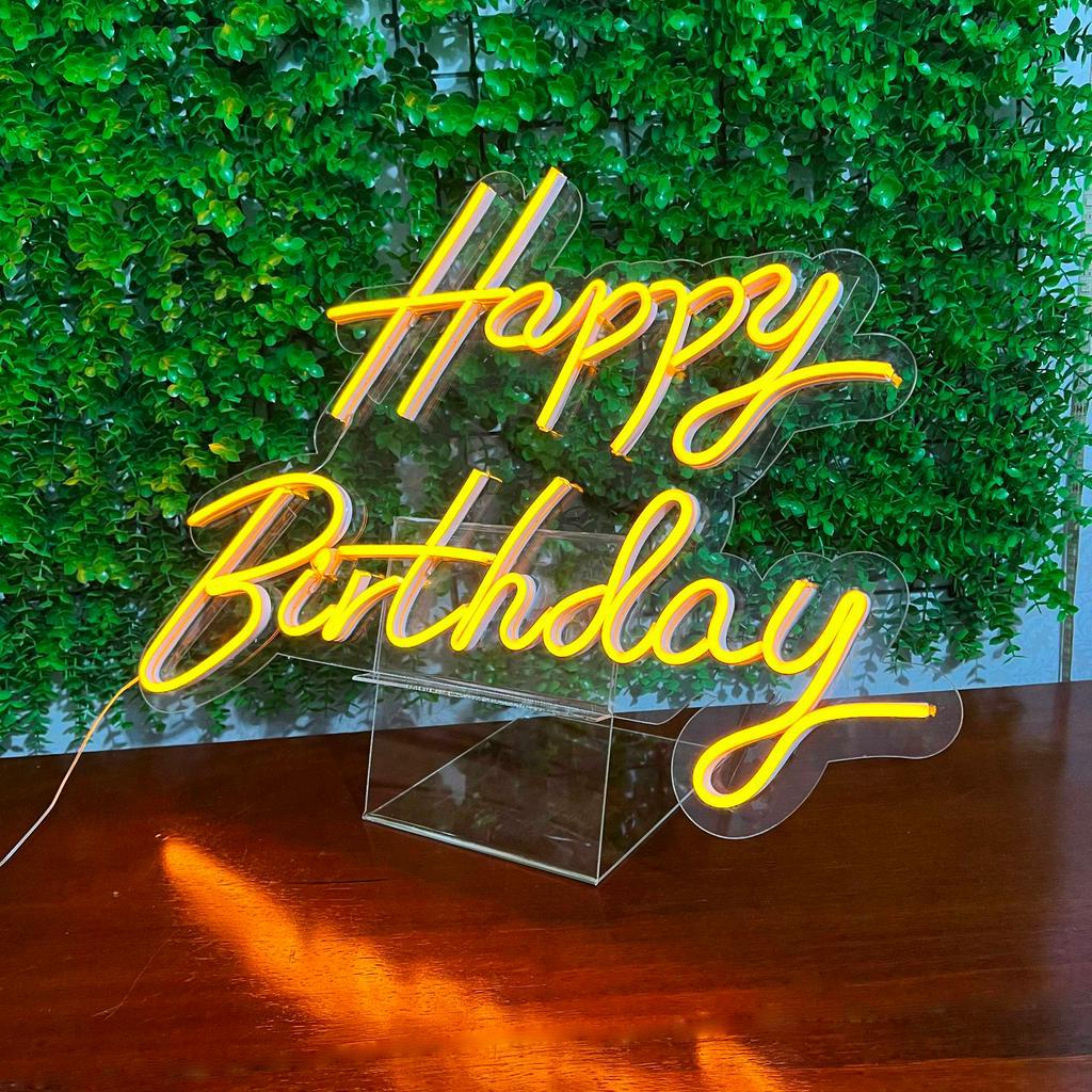 |Tặng Đế| Đèn led neon Happy Birthday để bàn 30 x 50 cm NEONCHILL97 decor trang trí sinh nhật