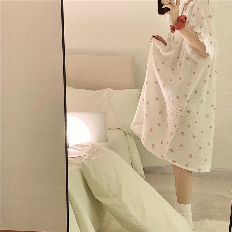 Đồ ngủ Tay Ngắn In Họa Tiết Hoạt Hình Phong Cách Pháp Thời Trang Mùa Hè Cho Nữ