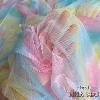 Lưới Ombre Cầu Vồng Chất Mềm Giãn Nhẹ 2 Chiều